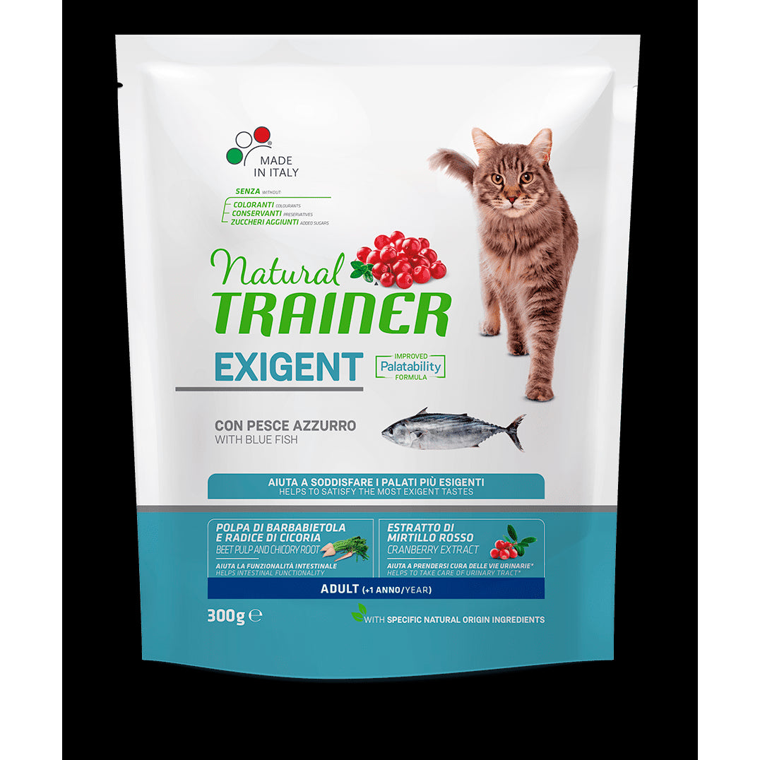 Natural Trainer Exigent con Pesce Azzurro 300g - Gatti Adulti Esigenti Natural Trainer Exigent con Pesce Azzurro 300g - Gatti Adulti Esigenti